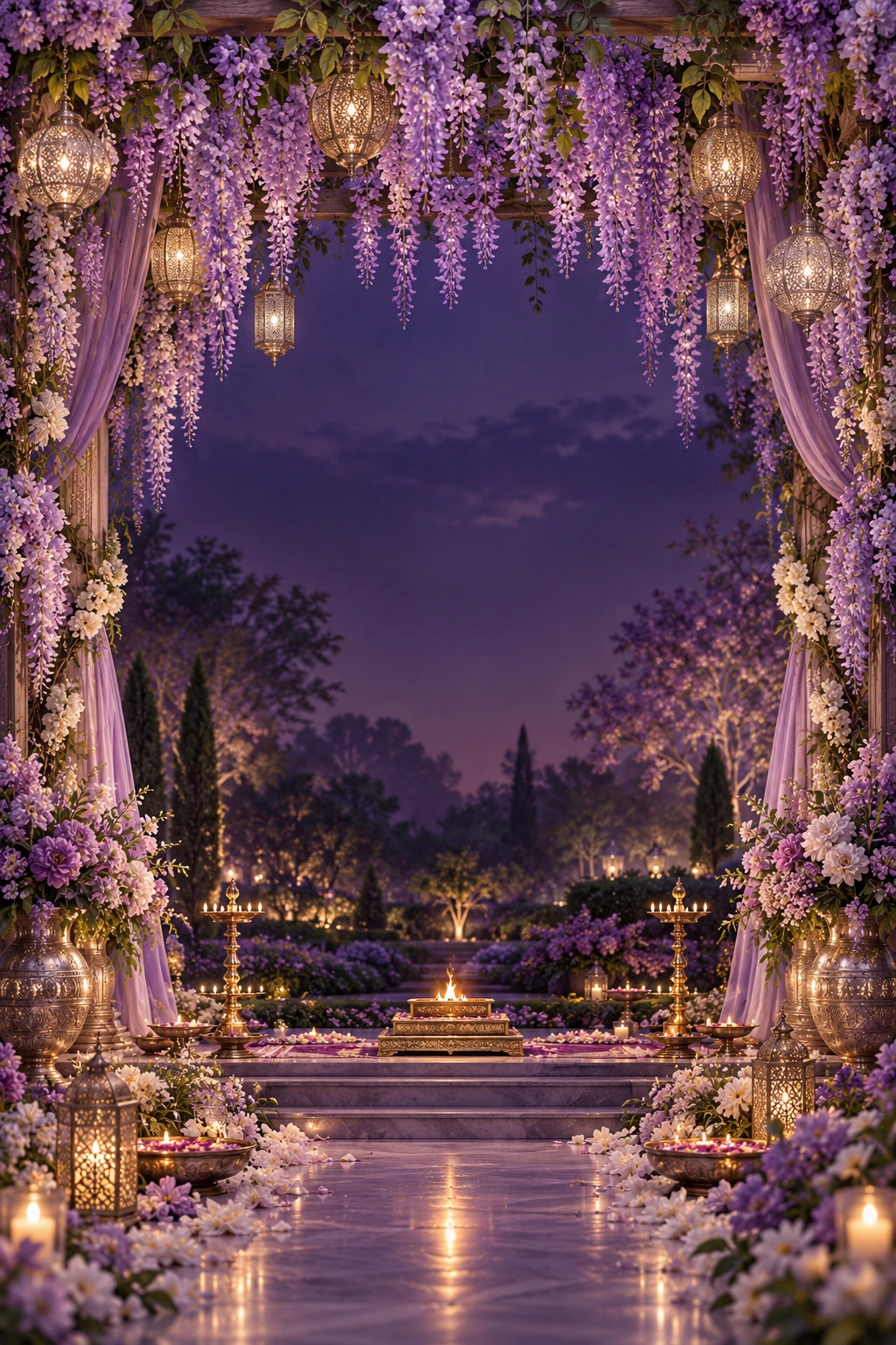 Wisteria Vows invitation artwork
